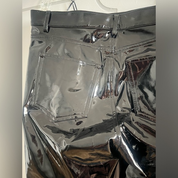 NWT The Kooples ‘Large Black Vinyl Jeans’ Size 30 Flared Pants - Picture 8 of 15